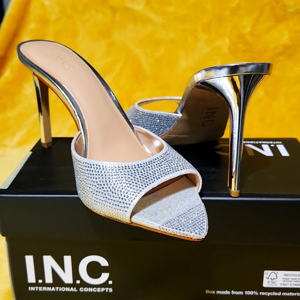 INC Womens Amra Evening Slip On Heels - Picture 2 of 4